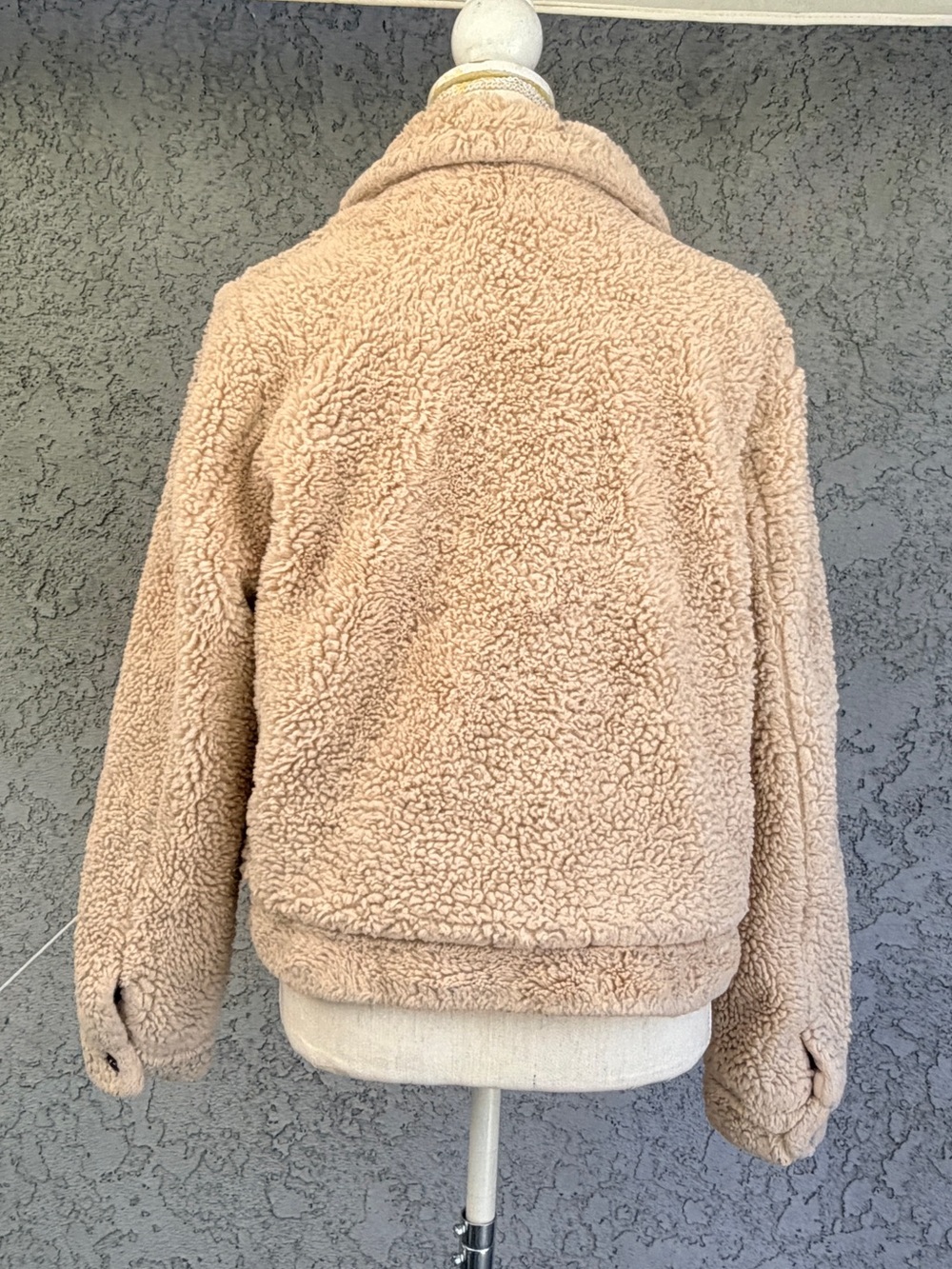 Fashion Nova Button Up Jacket Teddy Sherpa Fleece Trucker Style Womens Medium - Picture 3 of 13